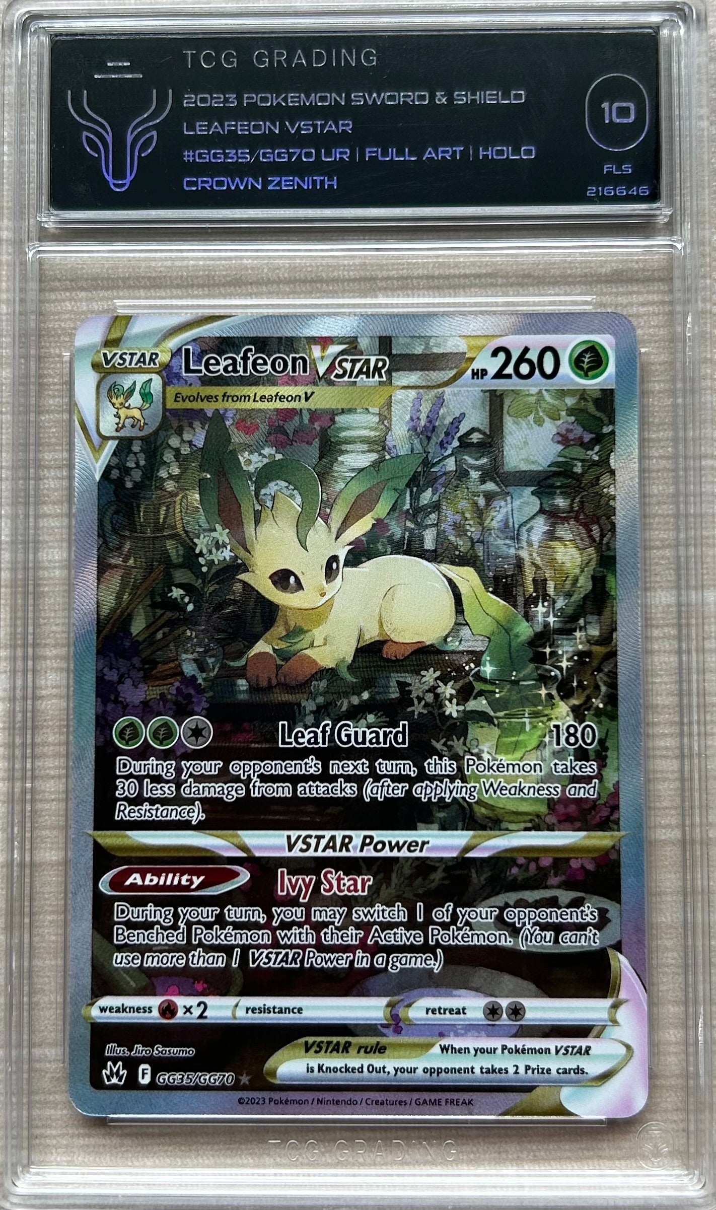 TCG 10 Leafeon VSTAR GG35 Crown Zenith