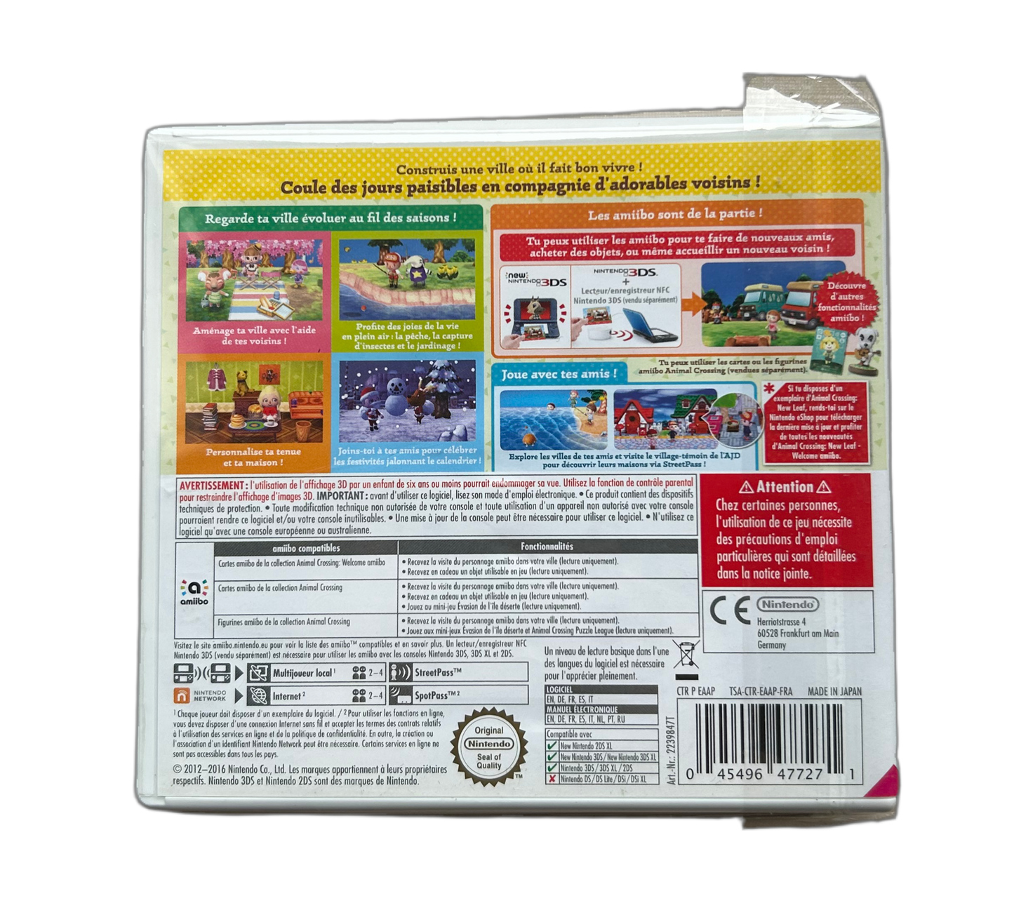 Nintendo 3DS Animal Crossing New Leaf Welcome Amiibo French Version