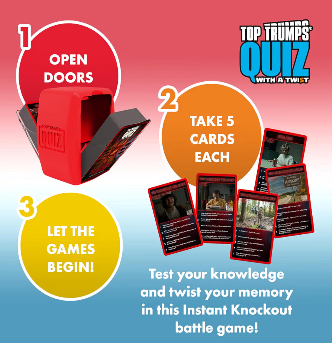 Top Trumps Quiz Stranger Things Edition - are You Truly an Expert? - Prove Your Knowledge on This Stranger Things Quiz Card Game - 2+ Players Aged 15+