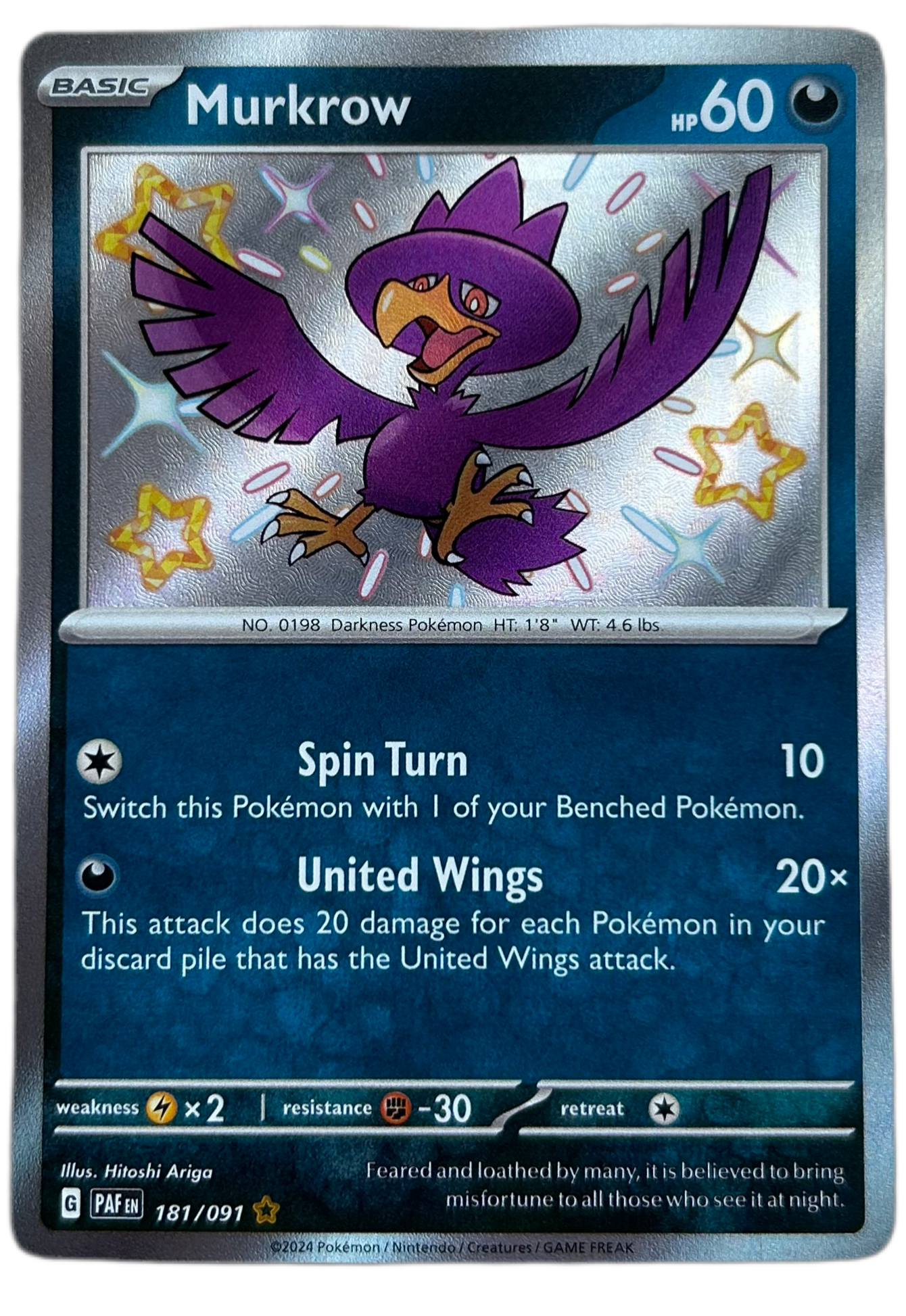 Murkrow #181 Paldean Fates.