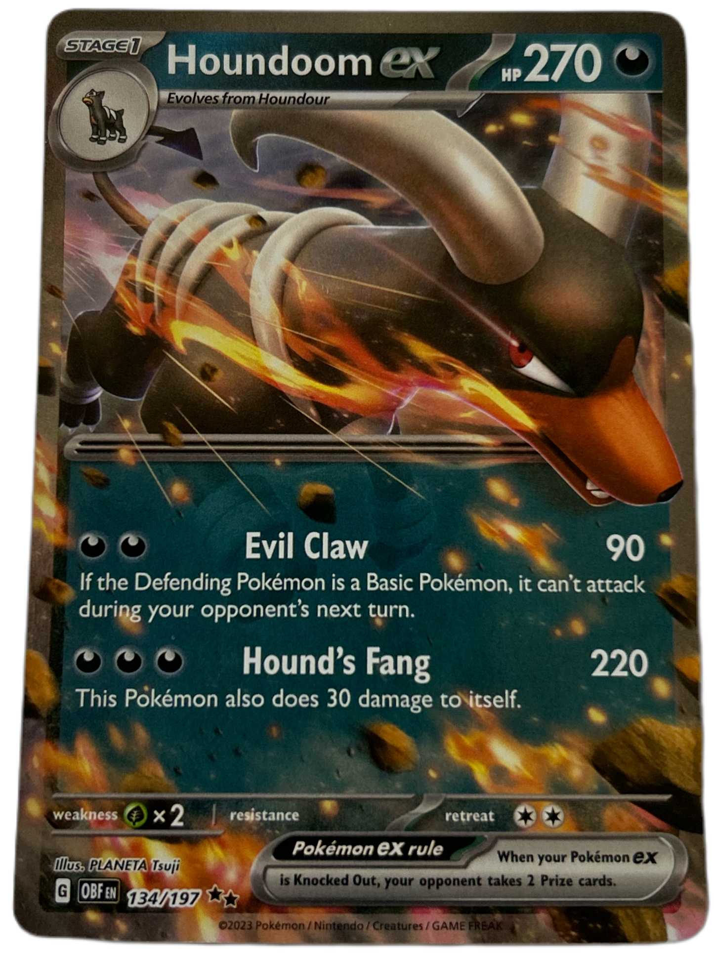 Houndoom Ex #134 Obsidian Flames