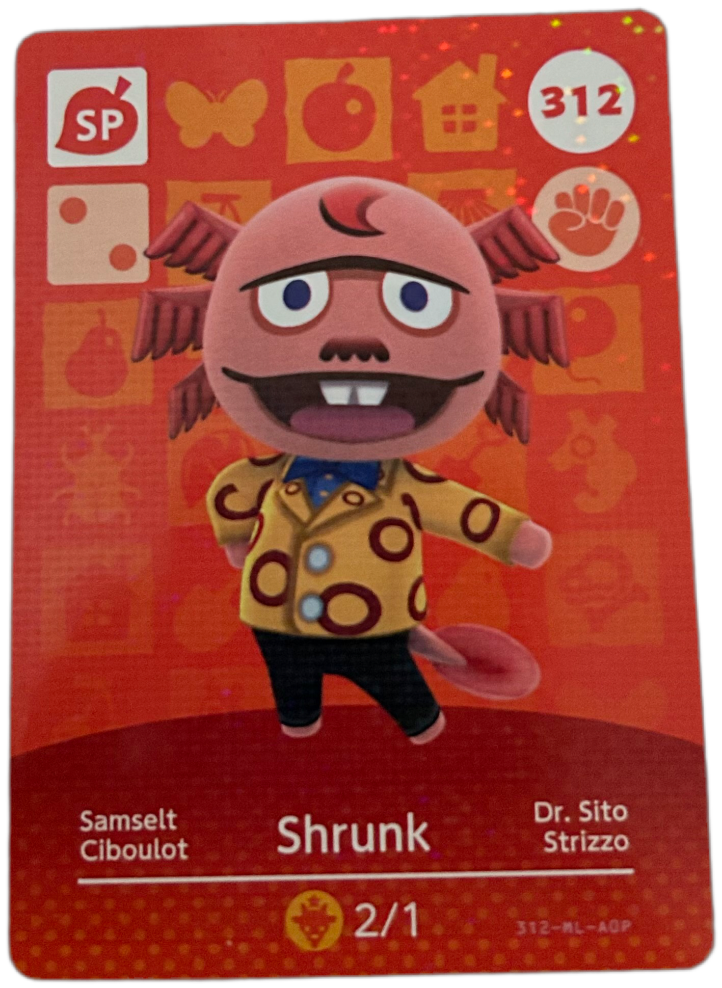 Shrunk 312 Series 3 Animal Crossing Amiibo Card