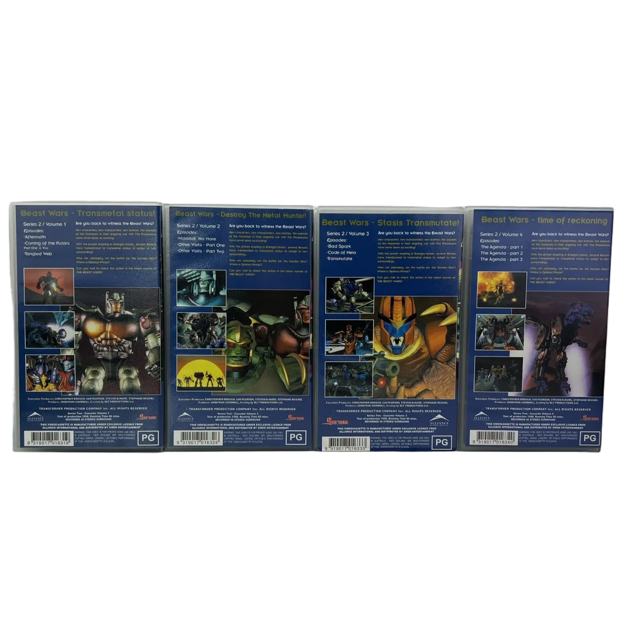 Beast Wars Transformers 1996 VHS Series 2 Volumes 1–4 Bundle PAL