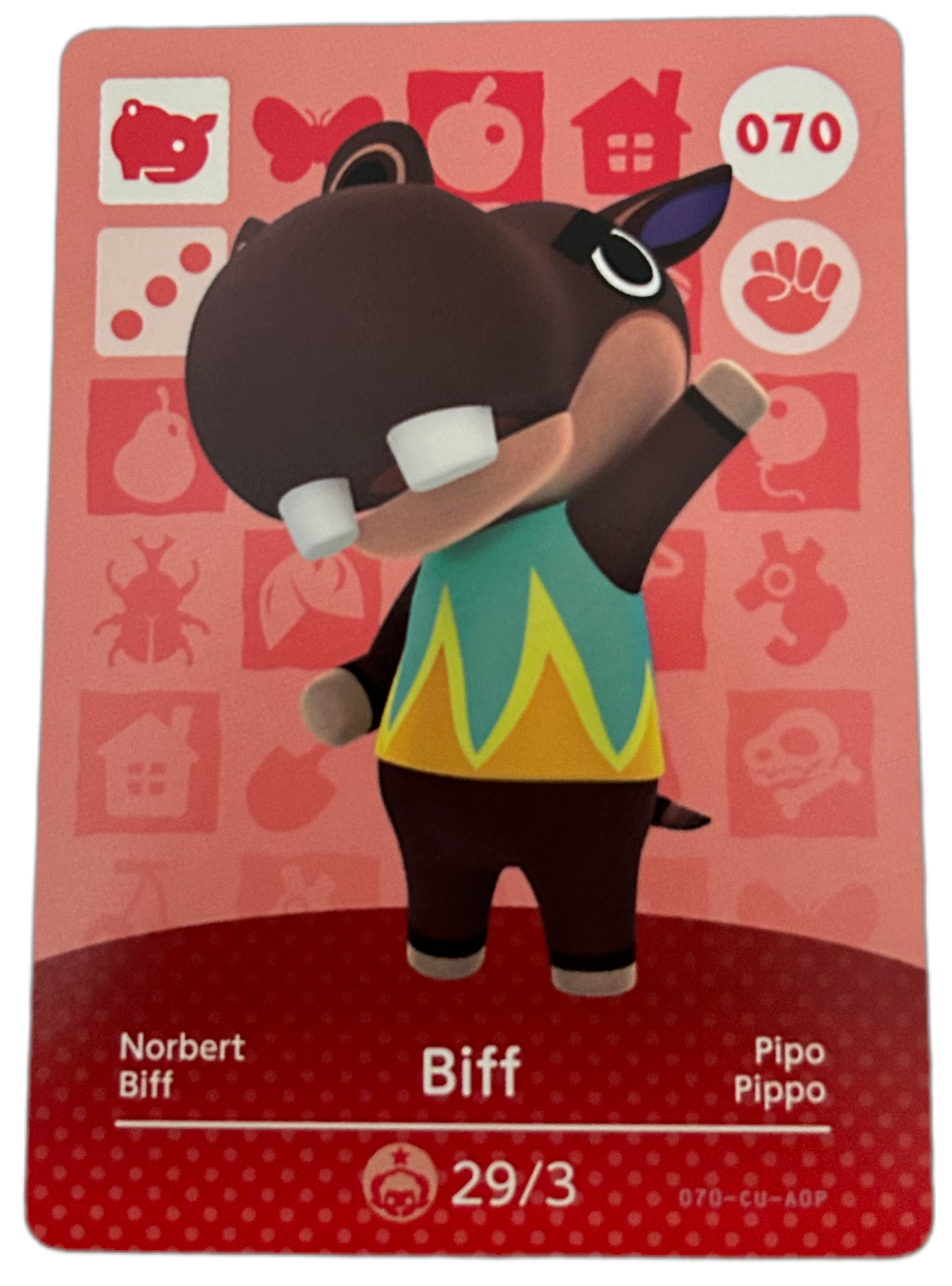 Biff 070 Animal Crossing Amiibo Card Series 1