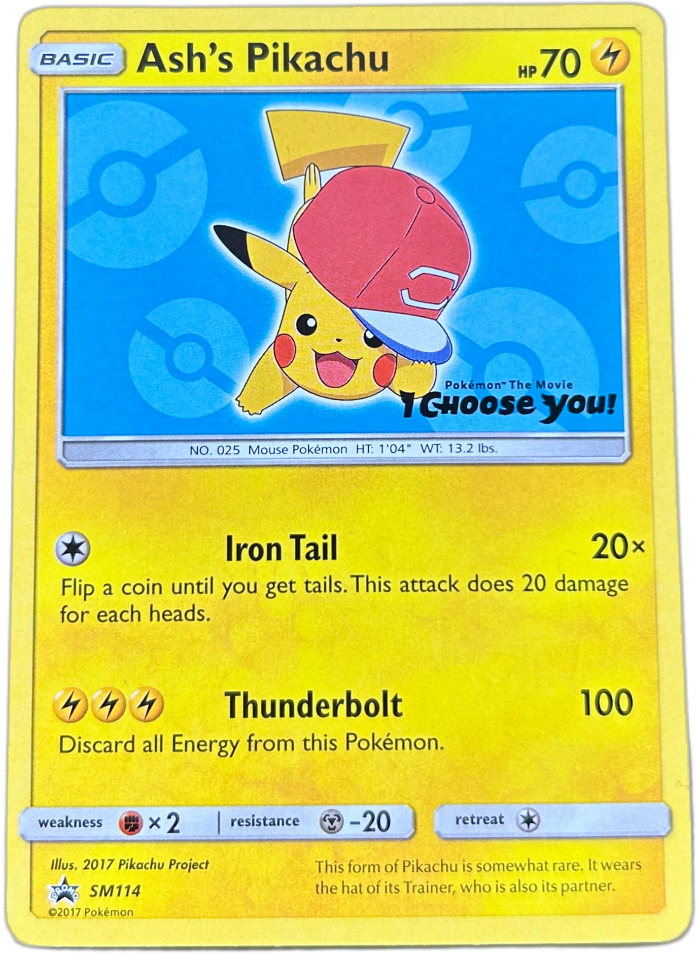 Ash's Pikachu #SM114 Pokemon Promo.