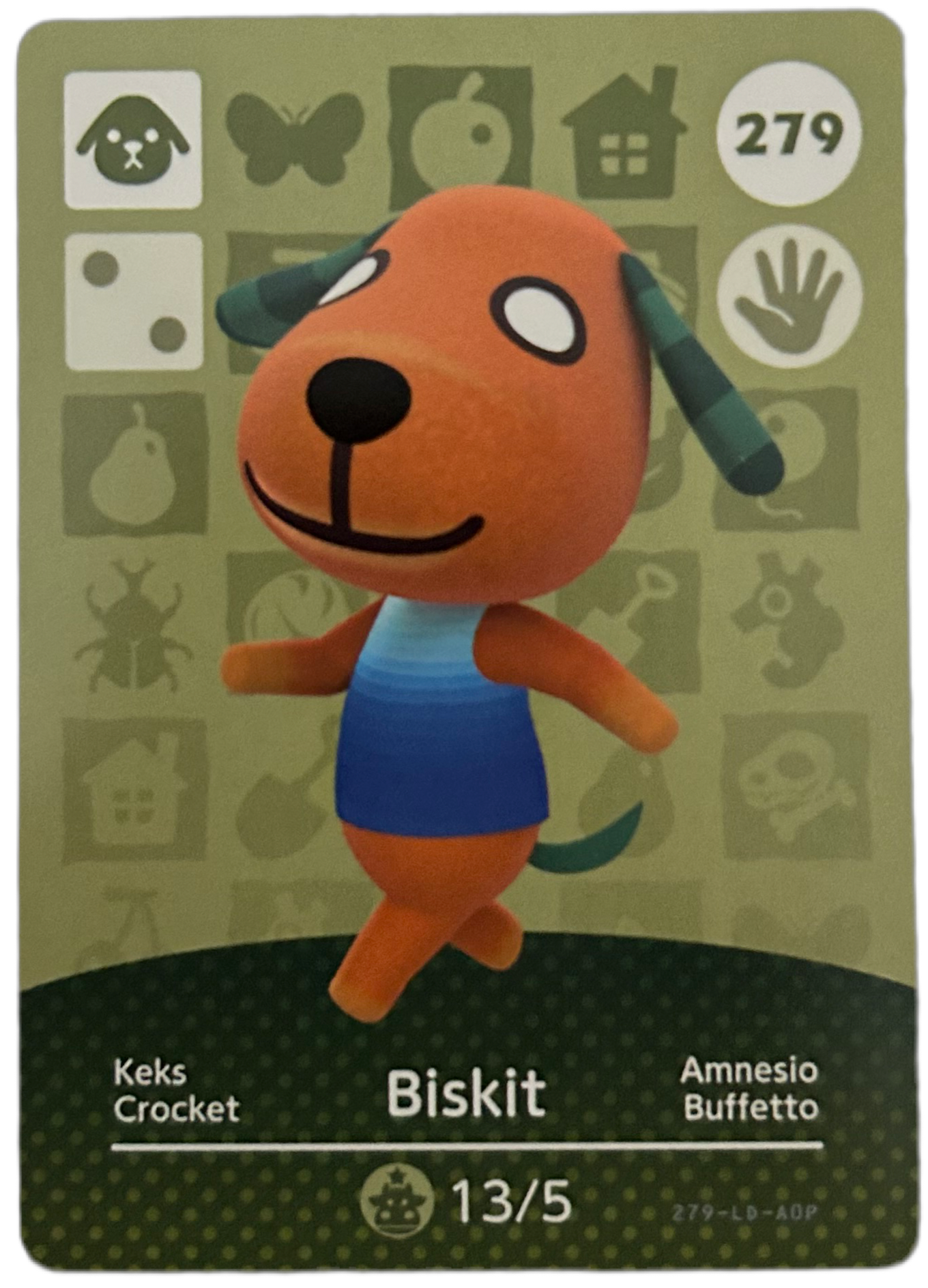 Biskit 279 Animal Crossing Amiibo Card Series 3