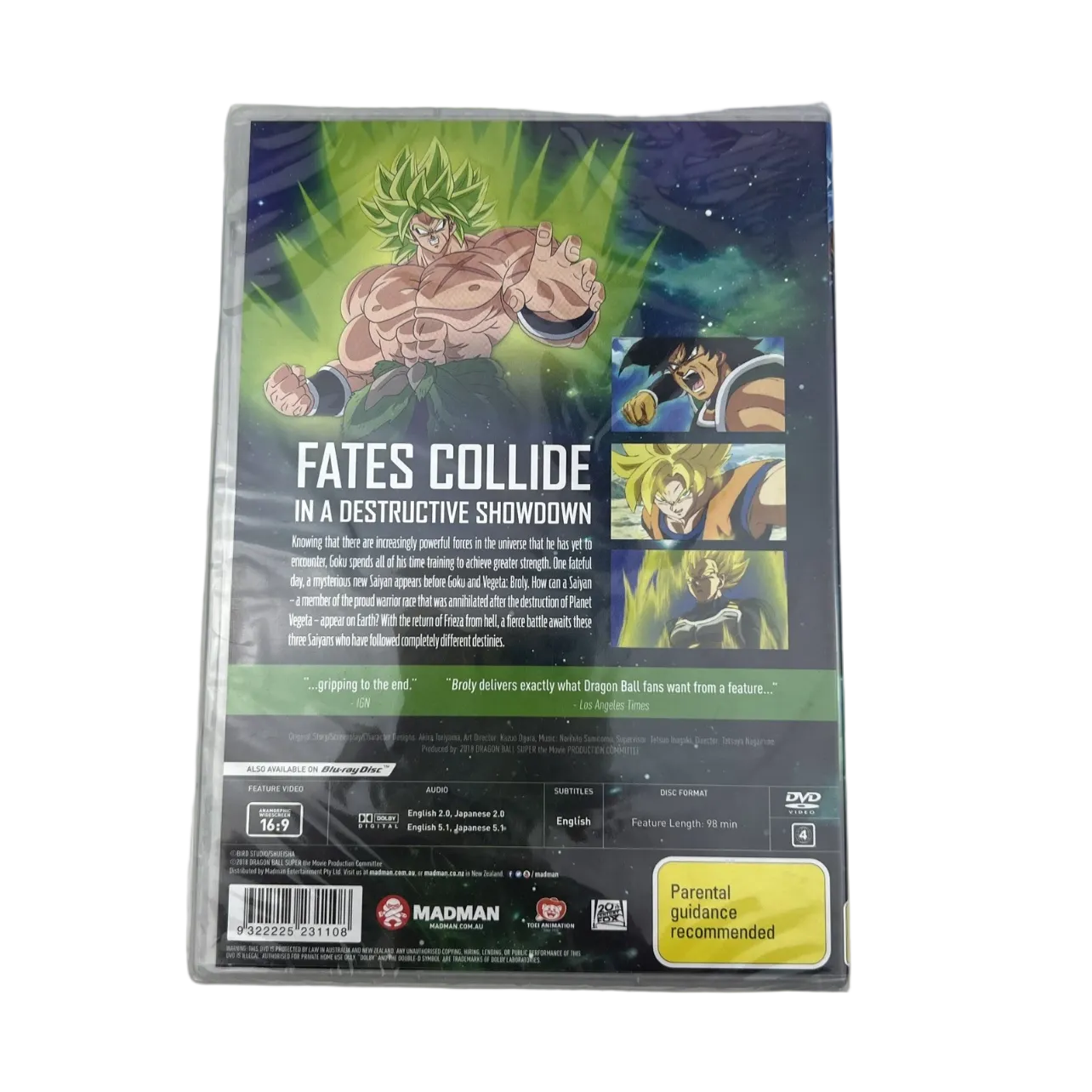 Dragon Ball Super Broly Movie DVD Region 4 Brand New & Sealed
