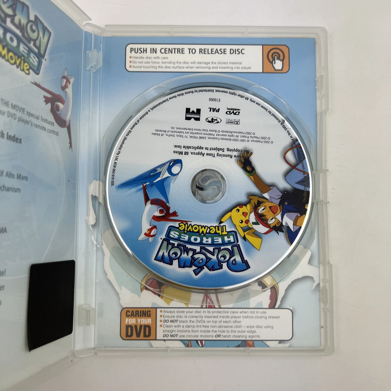 Pokémon Heroes The Movie DVD 2002 Region 4 PAL Kids Feature Film