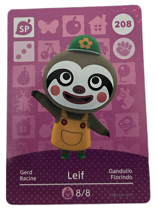 Leif 208 Animal Crossing Amiibo Card Series 2