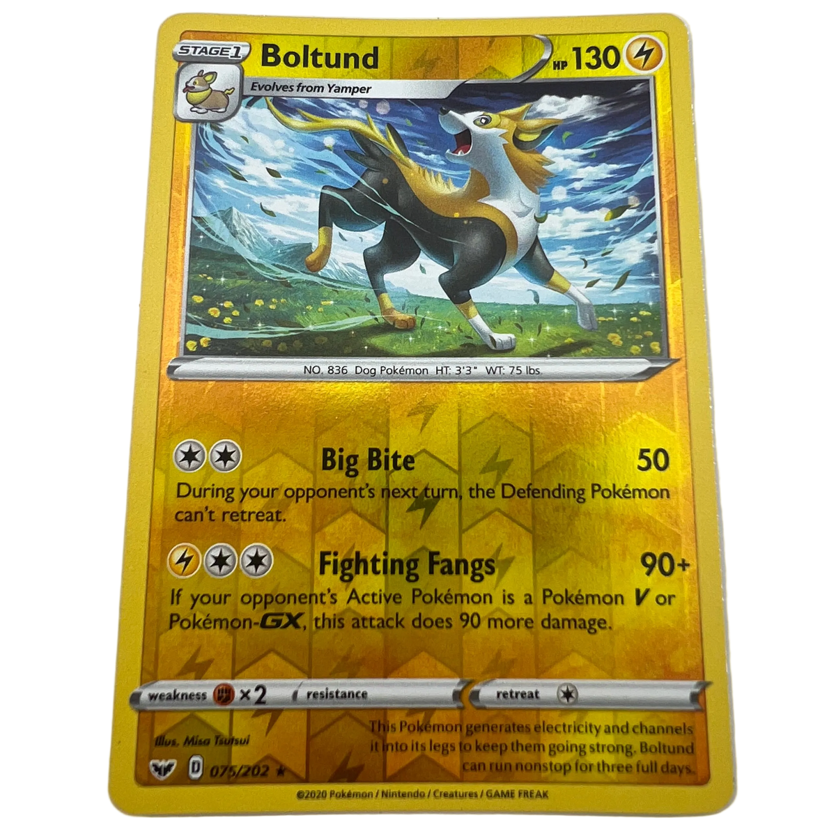Boltund [Reverse Holo] #75 Sword & Shield