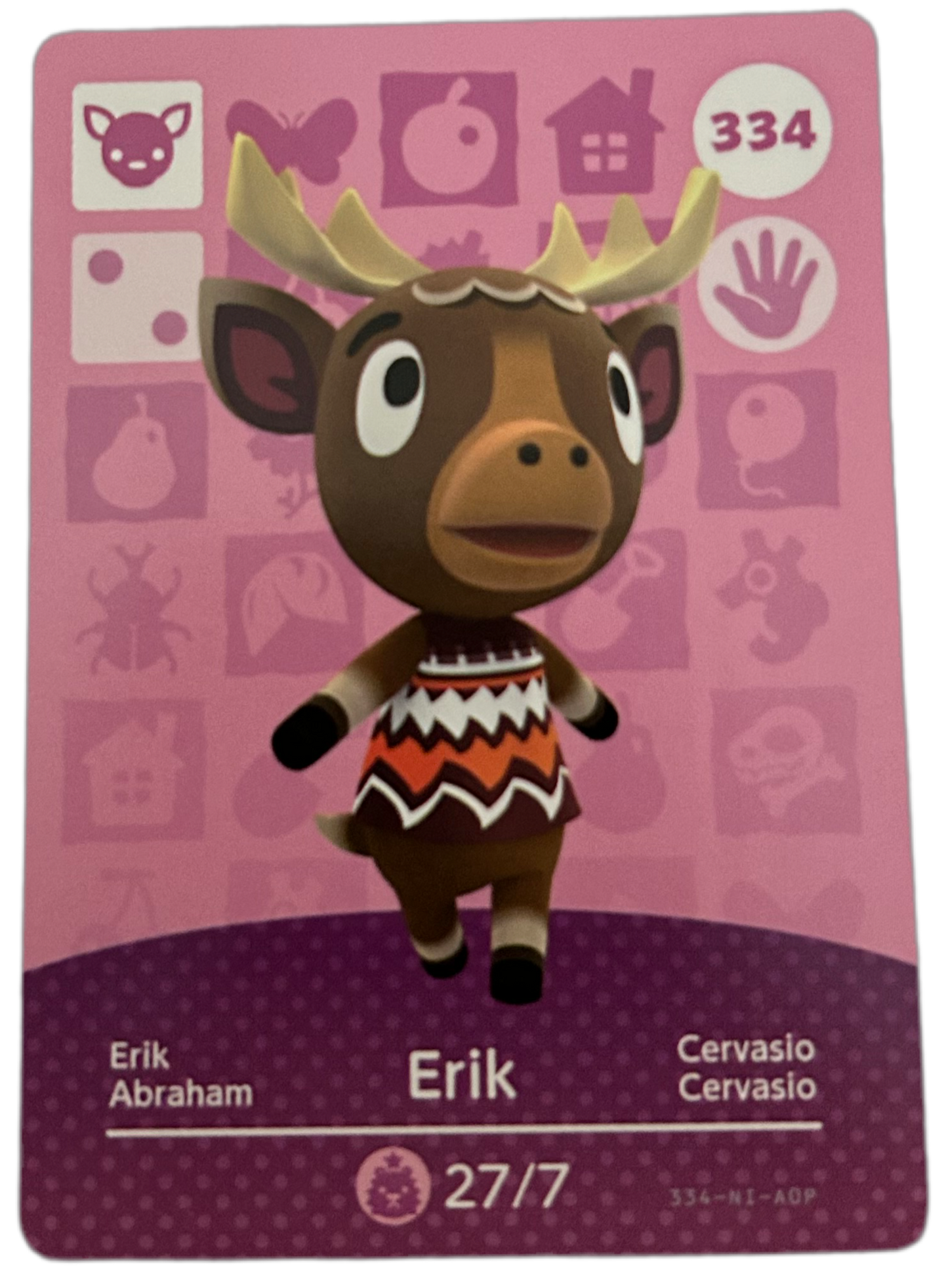 Erik 334 Animal Crossing Amiibo Card