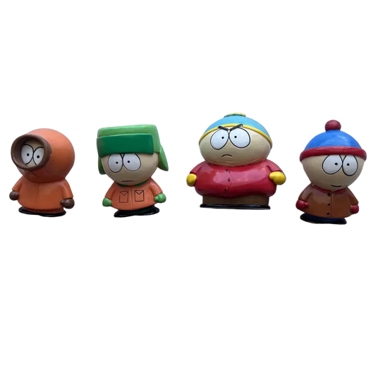 South Park 1998 Vintage All Vinyl Figure Set – Kenny, Cartman, Stan, Kyle 3”