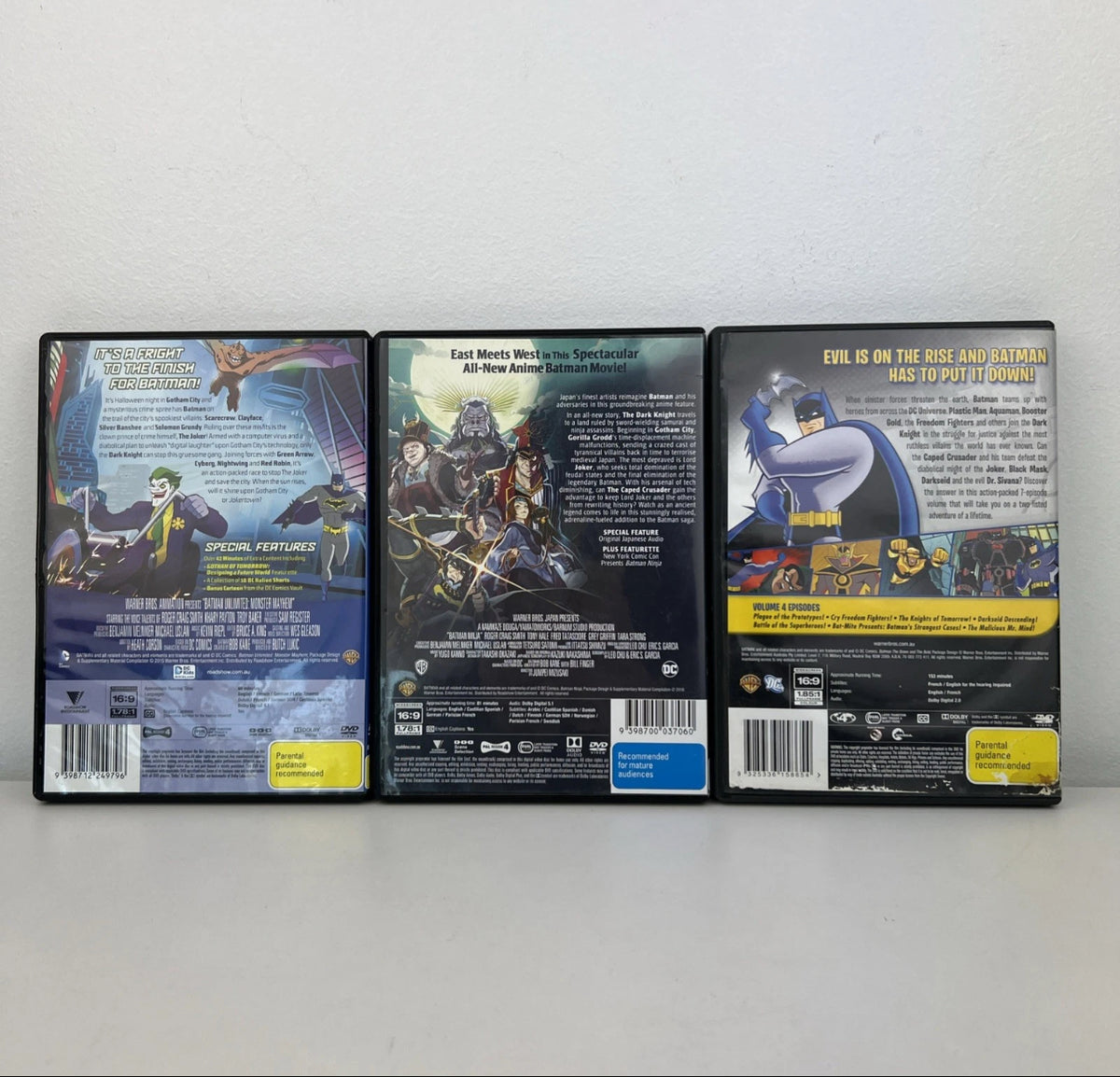 Batman 3 DVD Bundle Ninja Monster Mayhem Brave & The Bold Region 4