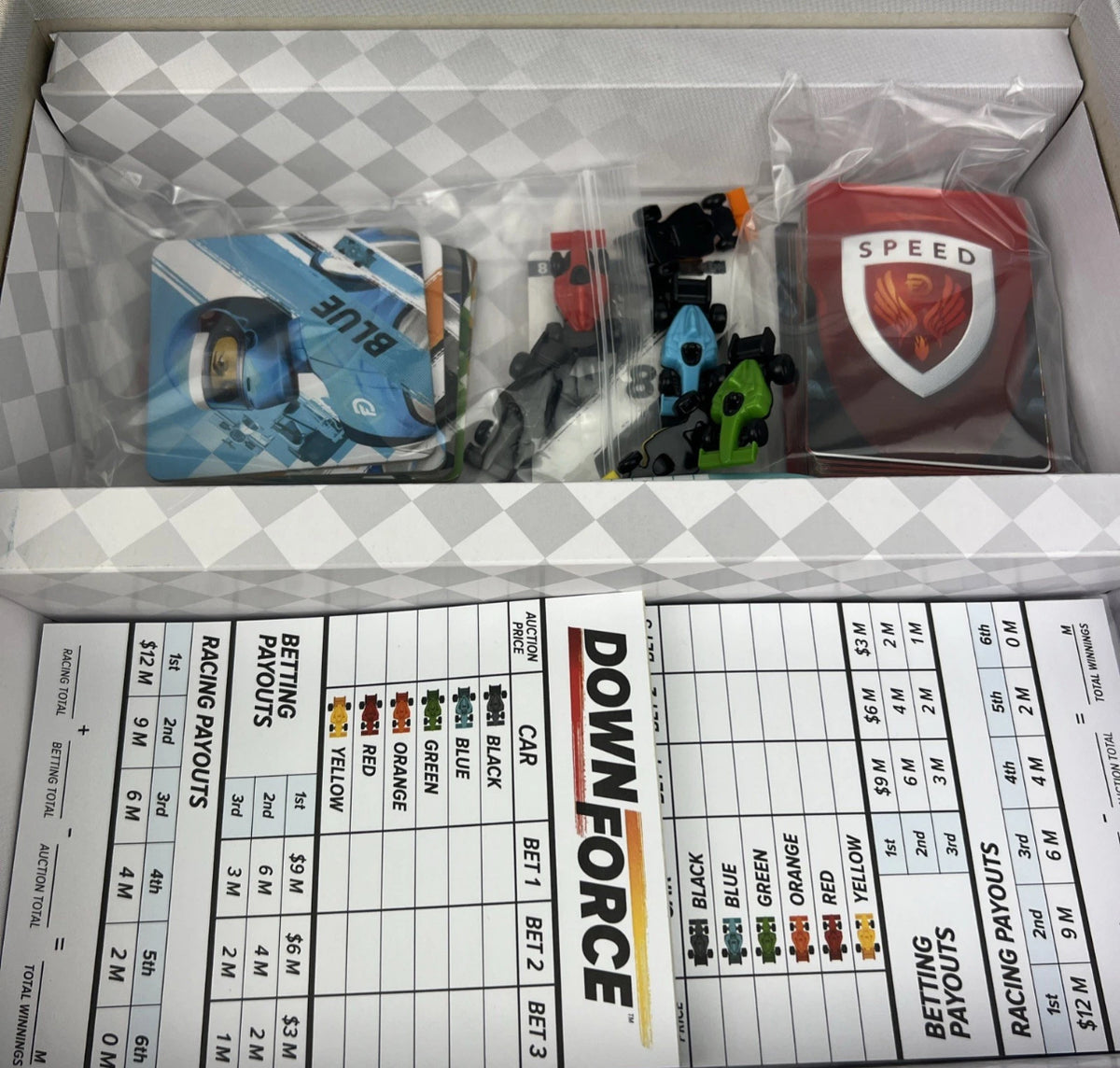 Downforce Betting & Auto Racing Board Game Wolfgang Kramer Complete