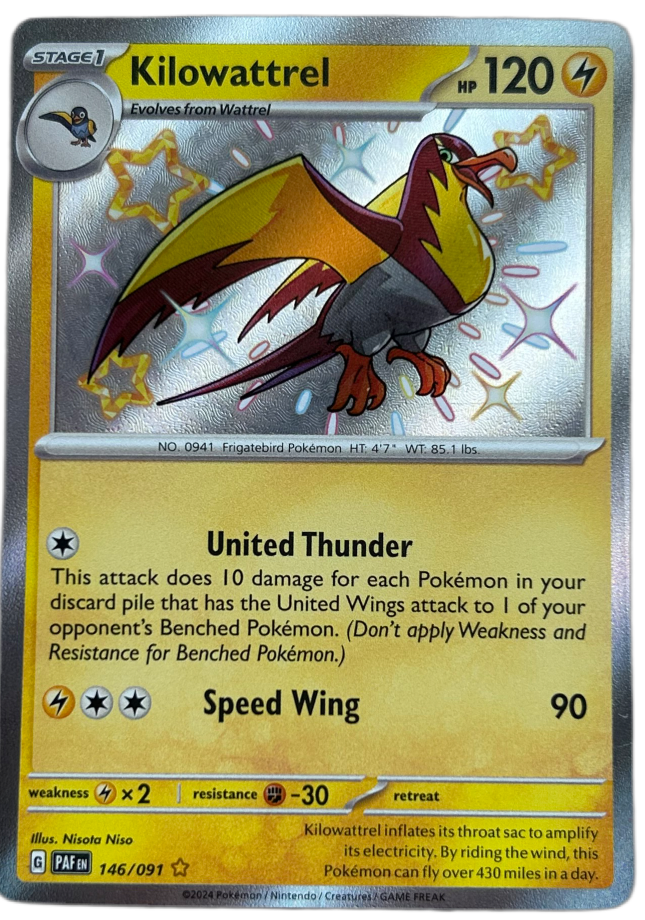 Kilowattrel #146 Paldean Fates.