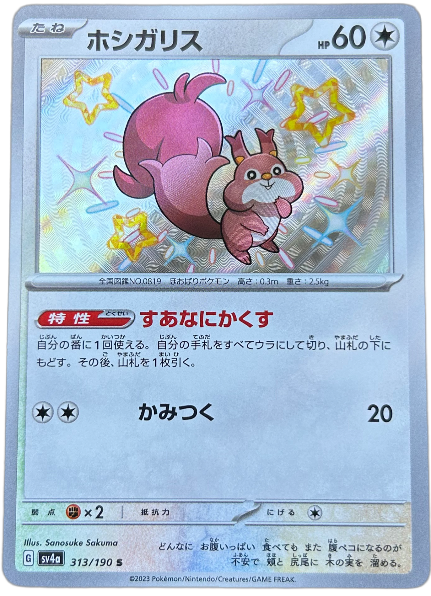 Skwovet #313 Japanese Shiny Treasure Ex.