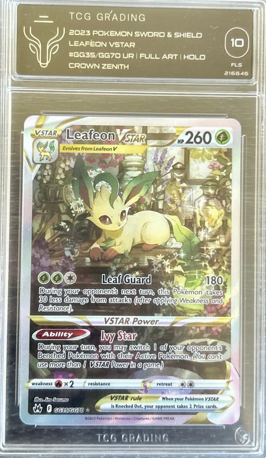 TCG 10 Leafeon VSTAR GG35 Crown Zentih