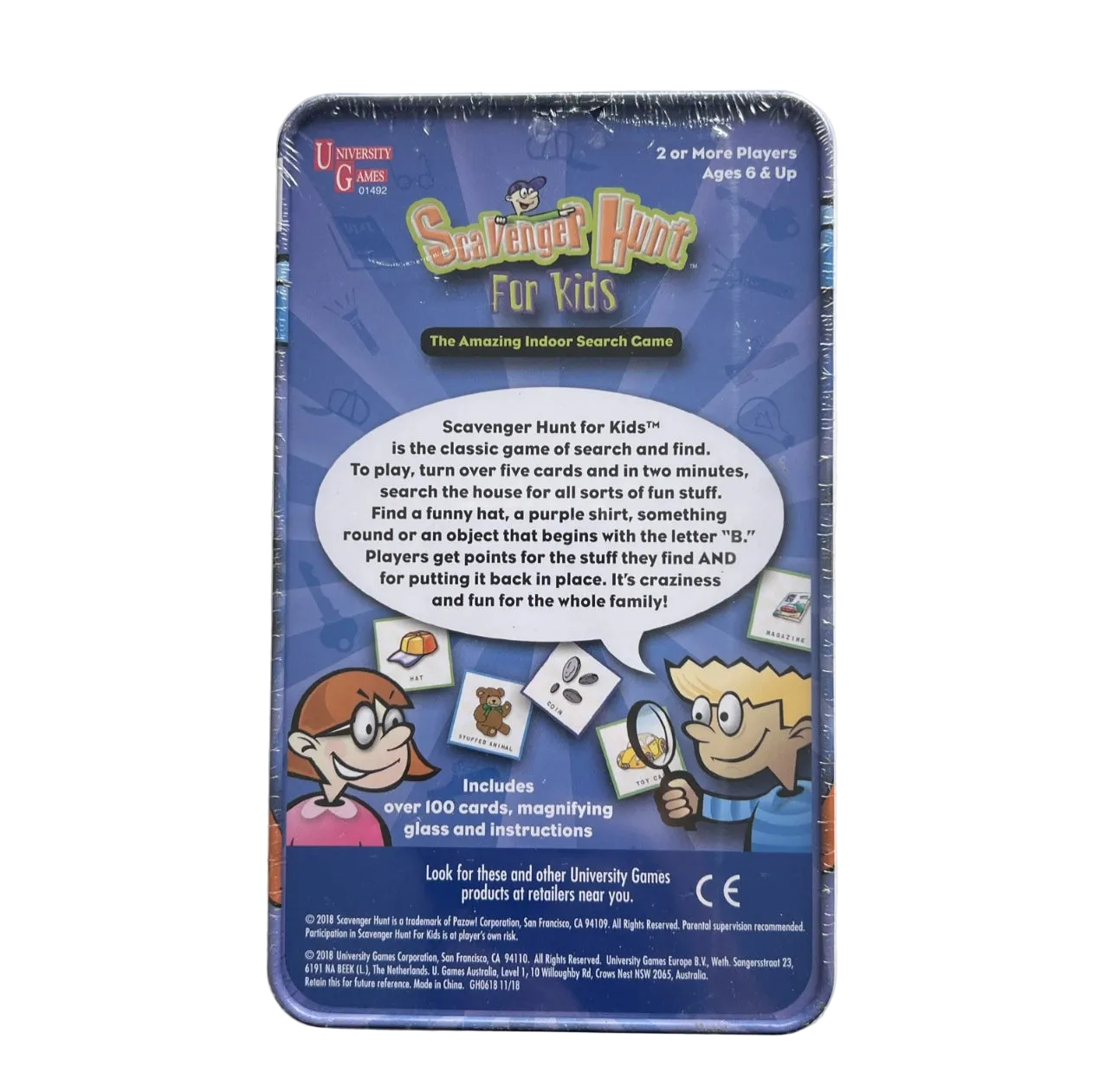 Scavenger Hunt for Kids Indoor Search Game - Metal Tin 2007 - Brand New