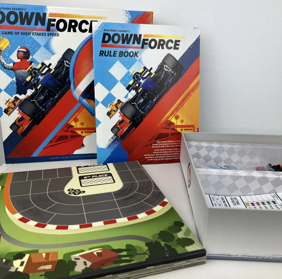 Downforce Betting & Auto Racing Board Game Wolfgang Kramer Complete