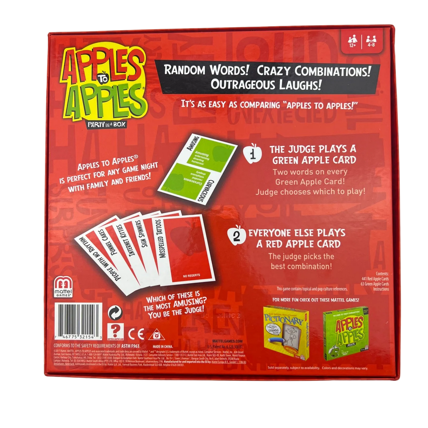 Mattel Apples to Apples Party in a Box Game The Game of Crazy Combinations
