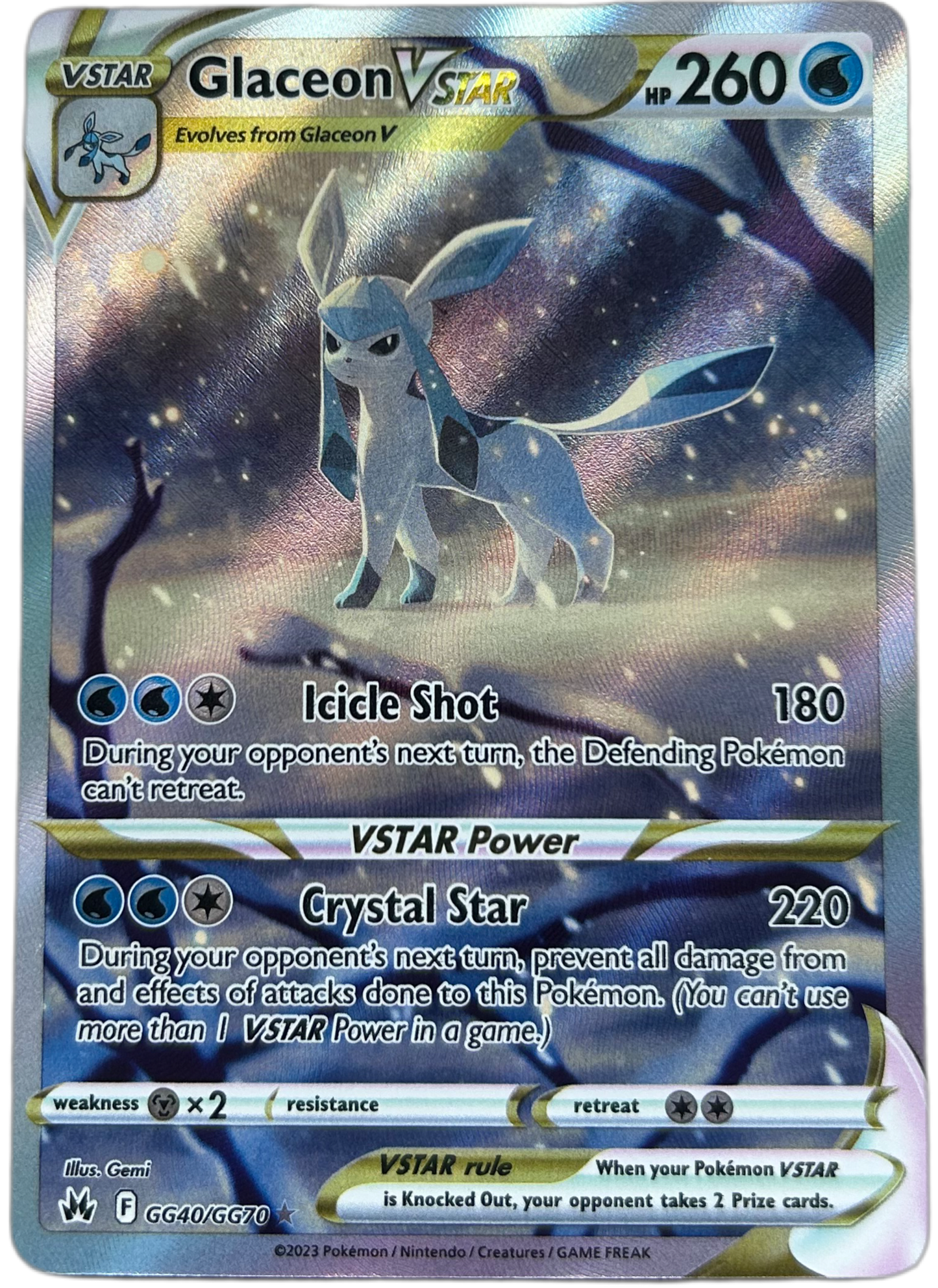 Glaceon VStar #GG40 Crown Zenith