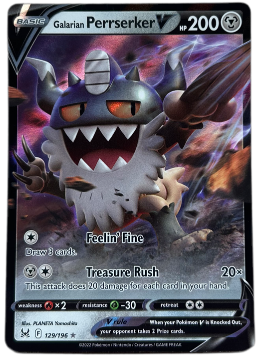 Galarian Perrserker V #129 Lost Origin