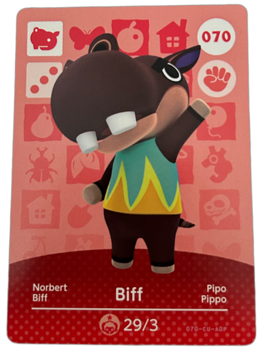 Biff 070 Animal Crossing Amiibo Card Series 1