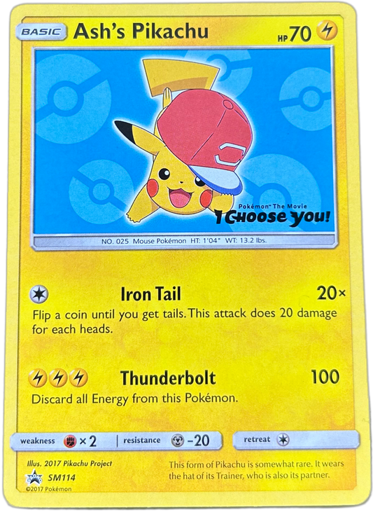 Ash's Pikachu #SM114 Pokemon Promo.