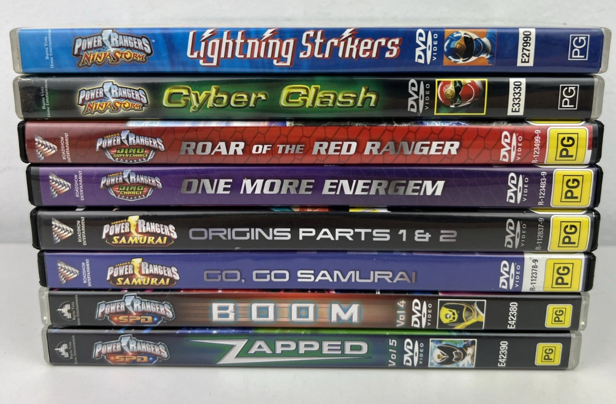 8 Power Rangers DVD Bundle Dino Charge Ninja Storm SPD Samurai Region 4