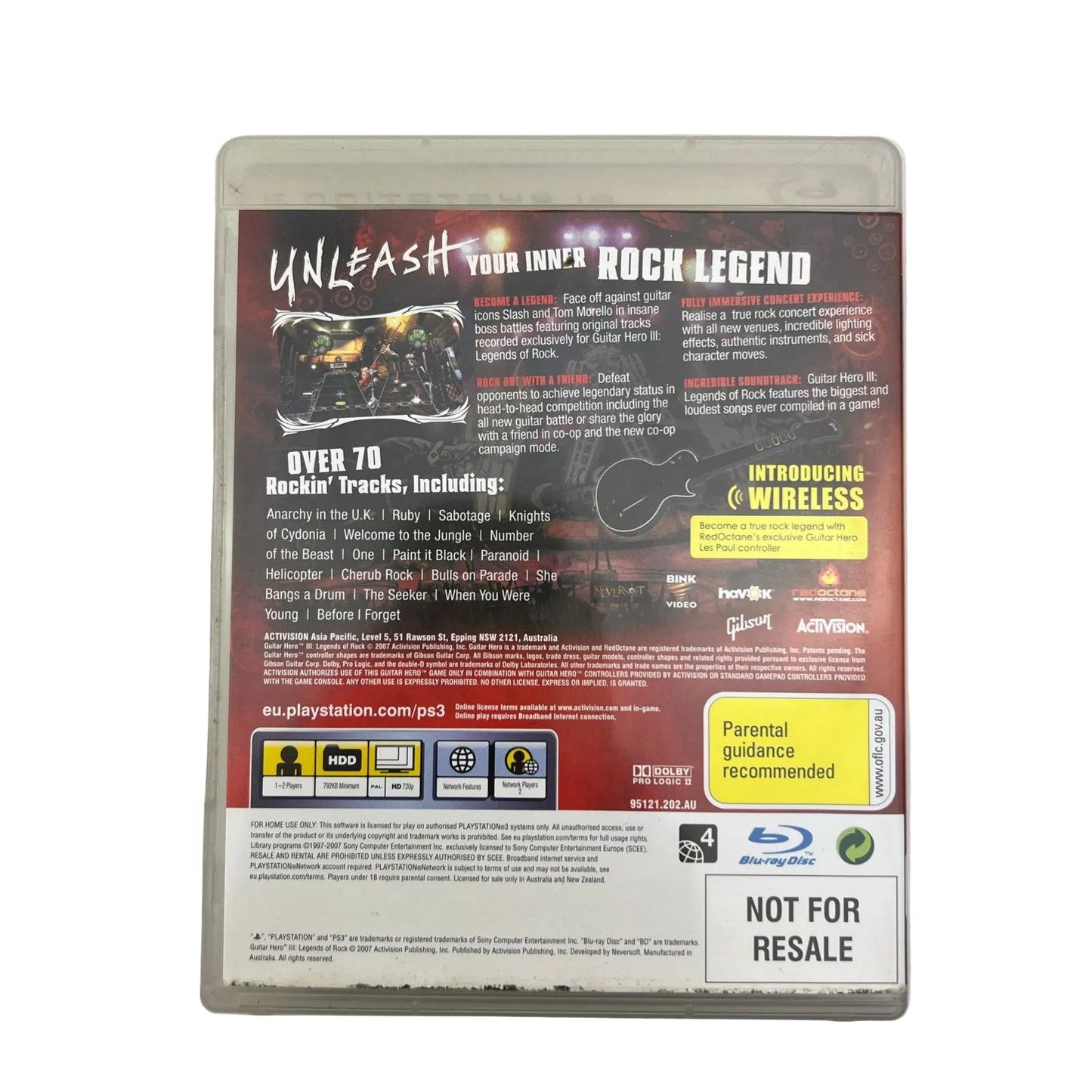 PS3 Guitar Hero III Legends of Rock PlayStation 3 Game With Manual