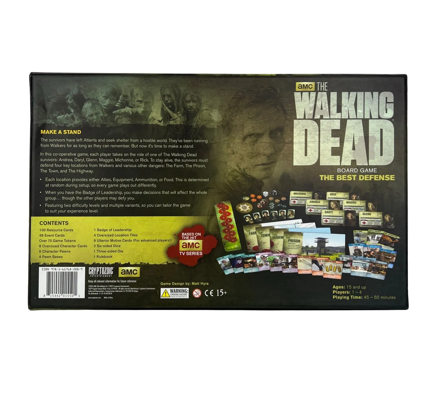 The Walking Dead Board Game The Best Defense AMC Open Box Never Played