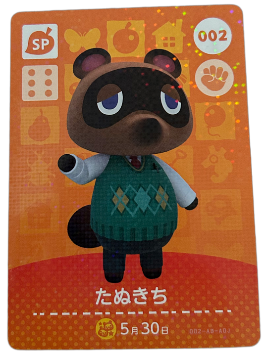 Tom Nook 002 Animal Crossing Japanese Amiibo Card Series 1