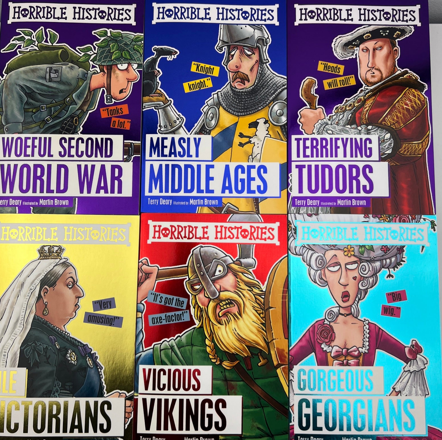 Horrible Histories 6 Book Bundle Terry Deary Scholastic Paperback Collection