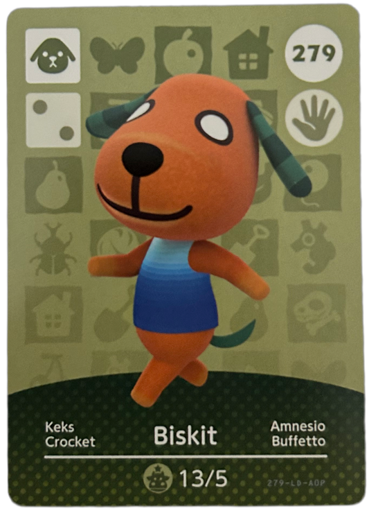 Biskit 279 Animal Crossing Amiibo Card Series 3