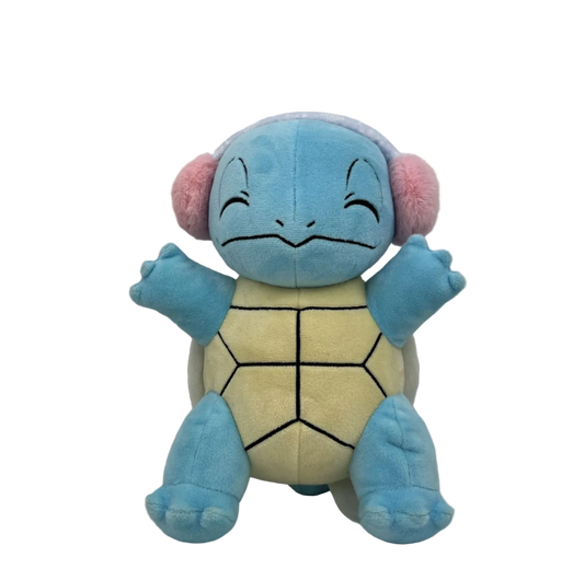 Pokémon Holiday 2025 Squirtle Plush 8” Pink Ear Muffs Official Licensed