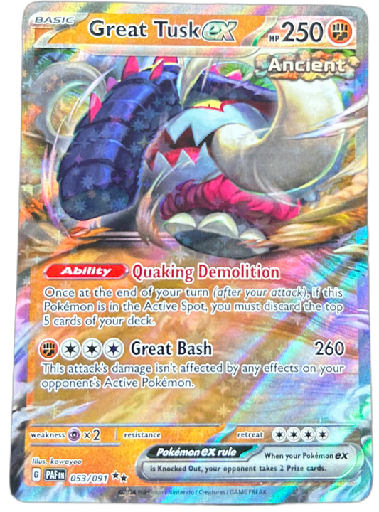 Great Tusk Ex #53 Paldean Fates.