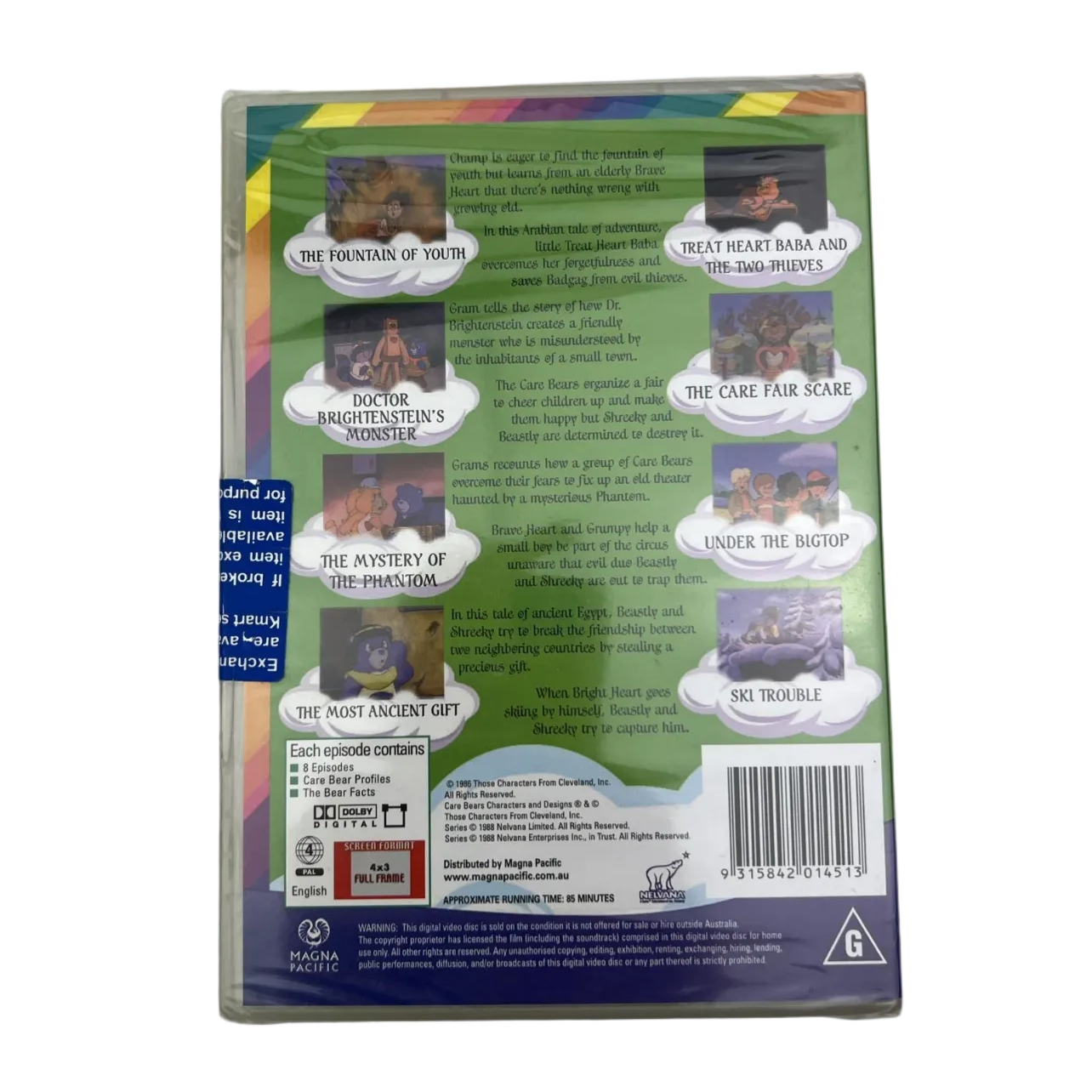 Care Bears Volume 8 DVD 1988 Region 4 PAL Rare Find Kids Brand New & Sealed