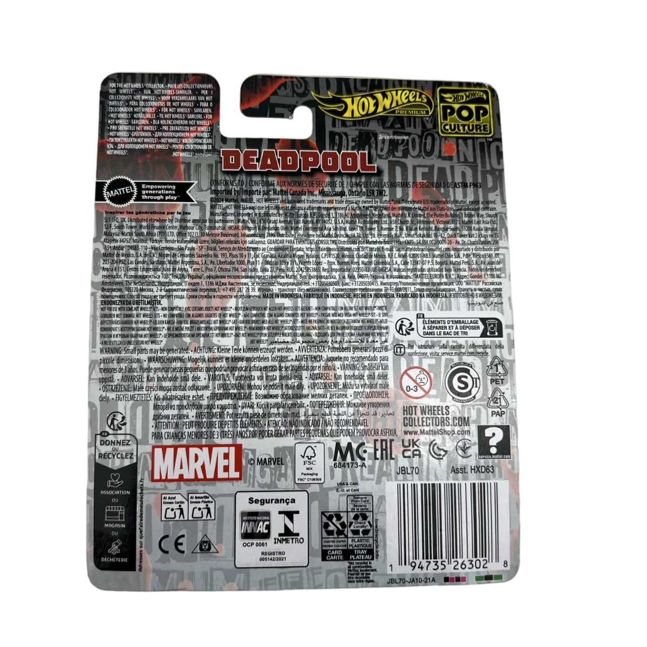 Hot Wheels Premium Deadpool Scooter Pop Culture Series Brand & New Sealed