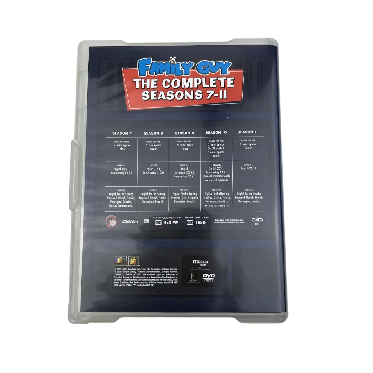 Family Guy Complete Seasons 7-11 DVD Box Set Region 4 Animated Comedy