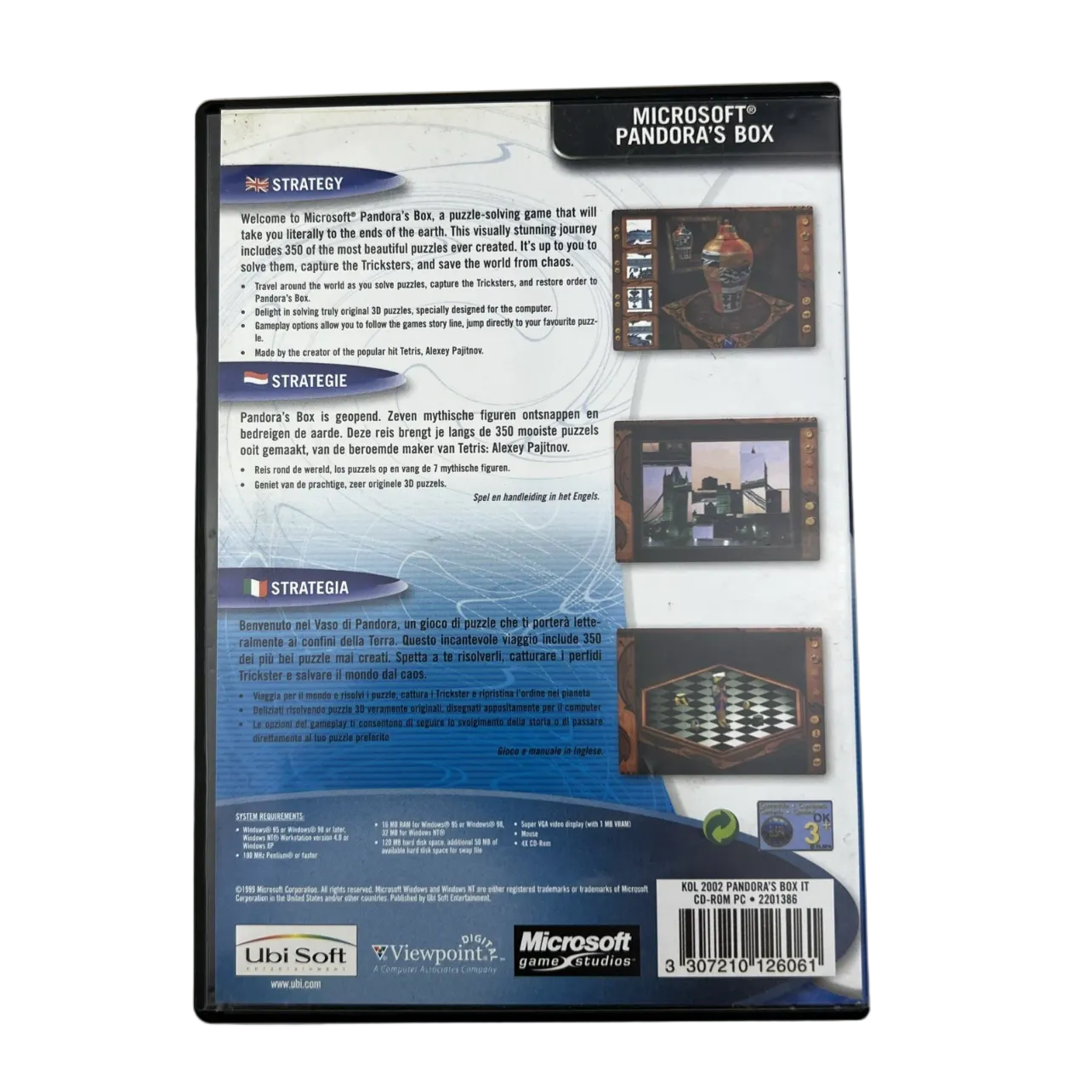 Microsoft Pandora’s Box PC CD-ROM Game 1999 Educational Puzzle Game