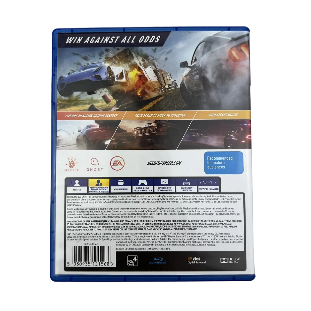 Need for Speed Payback PS4 PlayStation 4 PAL Racing Game