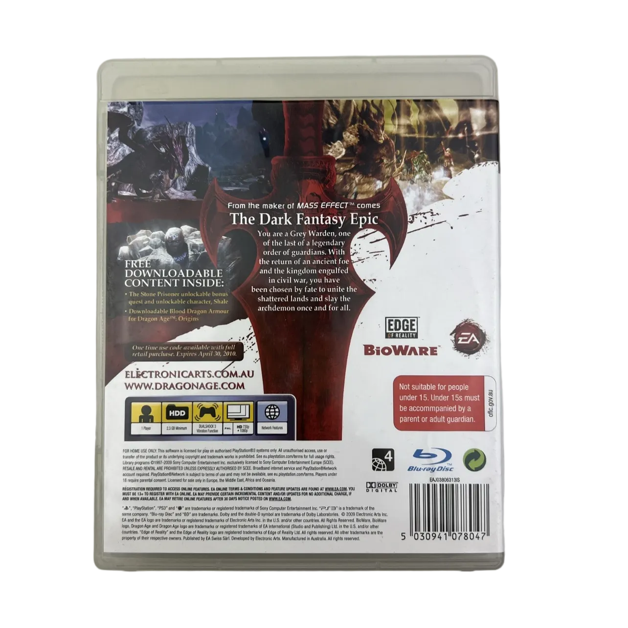 Dragon Age Origins PS3 RPG Game Region 4 PAL Complete With Manual