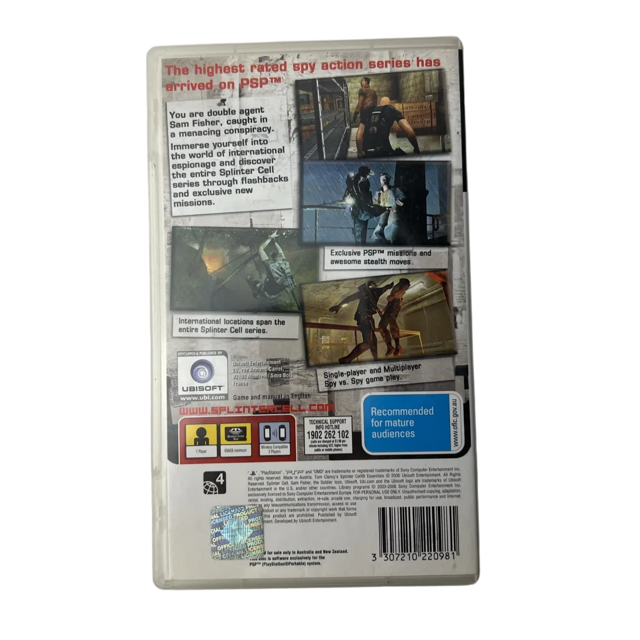 Tom Clancy’s Splinter Cell Essentials Sony PSP Game