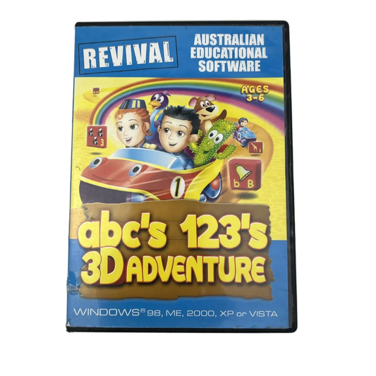 ABC’s 123’s 3D Adventure PC Game Educational Kids CD-ROM
