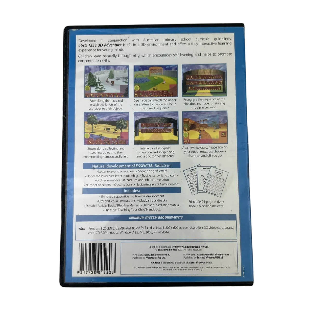 ABC’s 123’s 3D Adventure PC Game Educational Kids CD-ROM