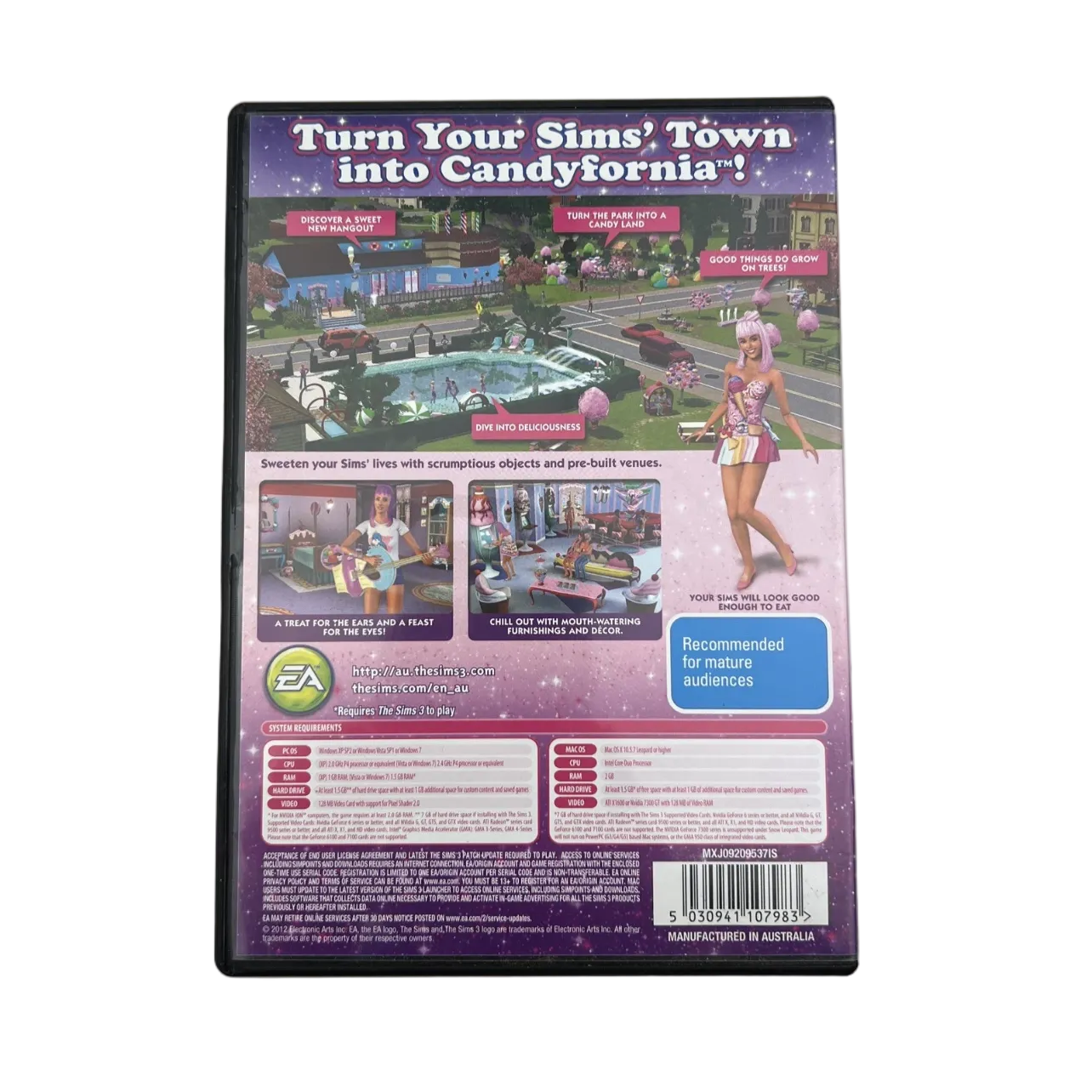 The Sims 3 Katy Perry Sweet Treats PC Game Expansion Disc EA Sims 3