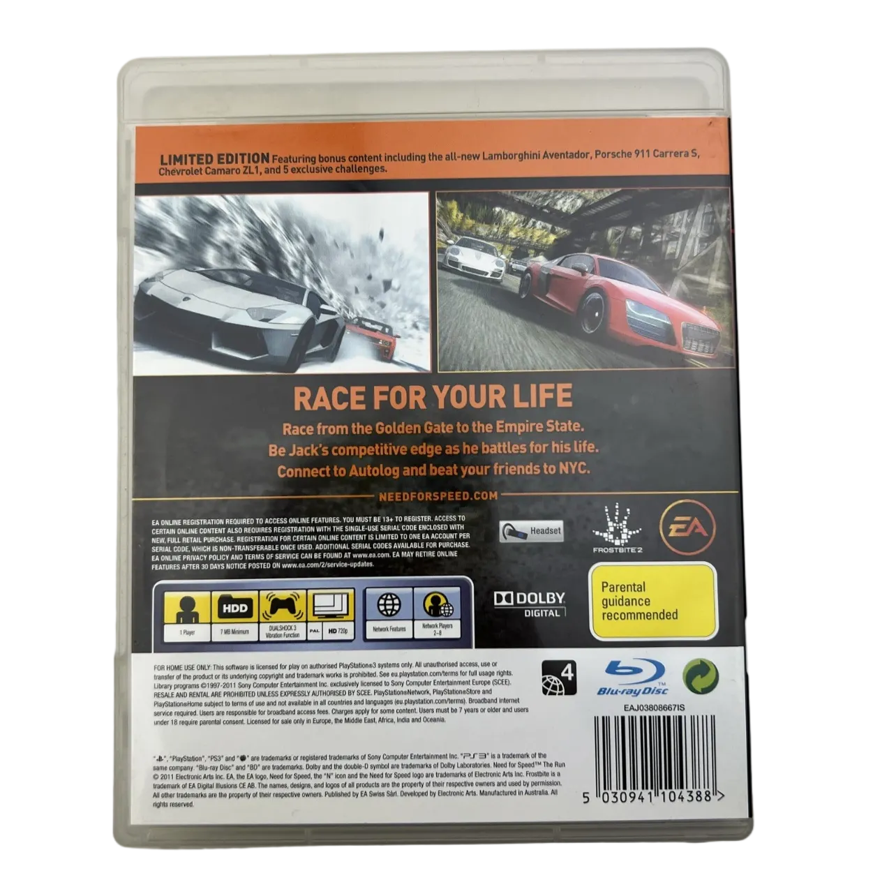 Need for Speed The Run Limited Edition PS3 Game Region 4 Complete