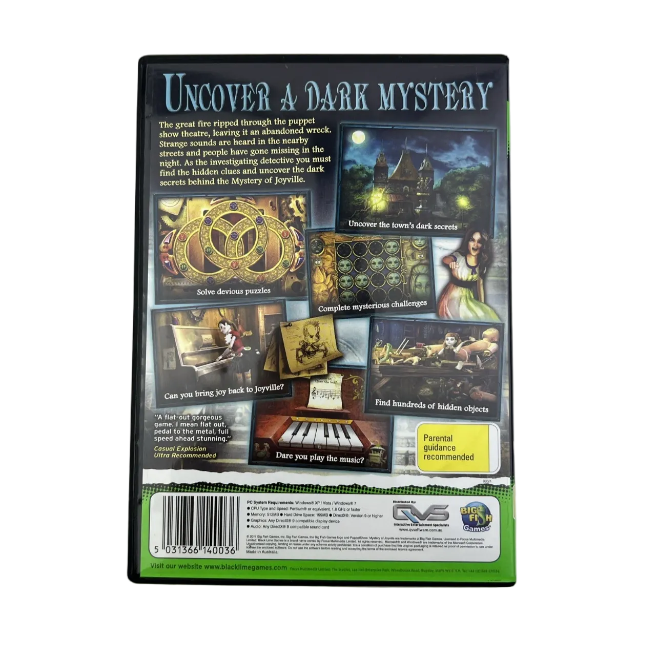 PuppetShow Mystery of Joyville PC CD-ROM Hidden Object Adventure Game