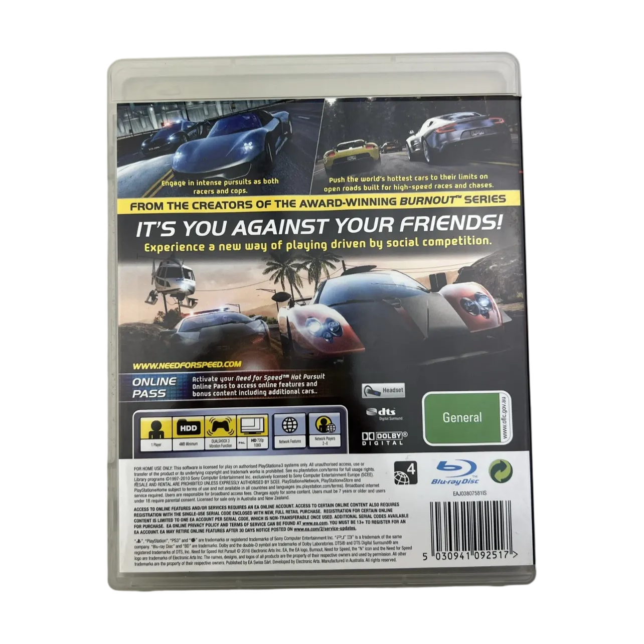 Need for Speed Hot Pursuit PS3 Game Region 4