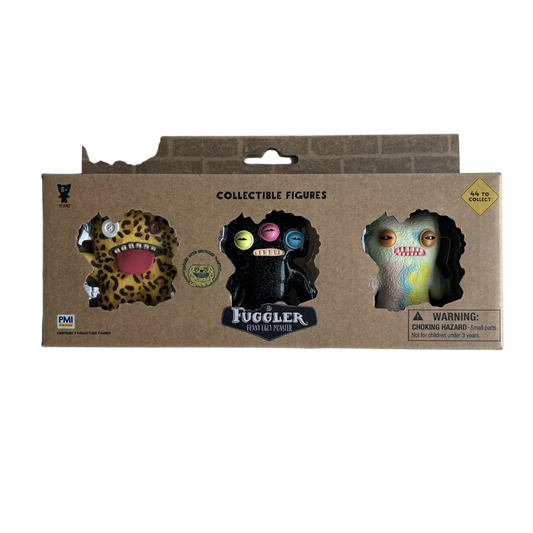 Fuggler Vinyl Figure 3 Pack – Rare Annoyed Alien Galactic Glitter – Brand New